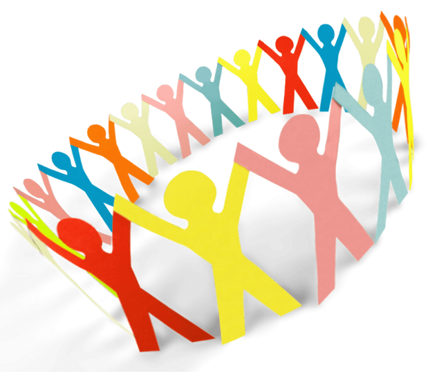 people holding together illustration